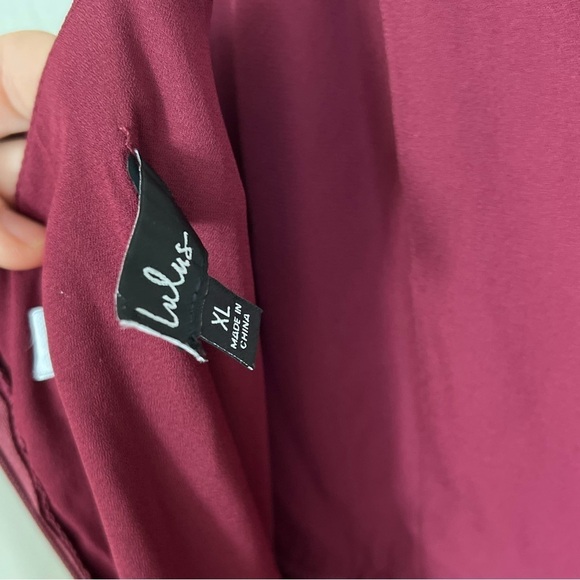 NWOT Ode To Love Burgundy Satin Maxi Dress - Picture 8 of 8